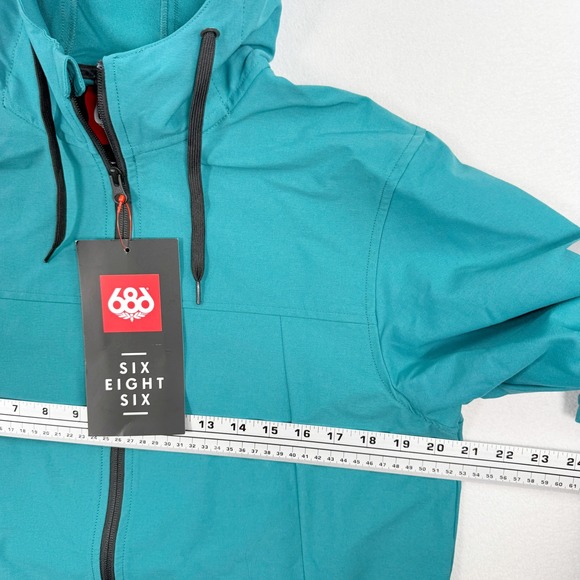 686 Unix Hooded Jacket Size M Mens Deep Lake Blue KCR915, NEW - Picture 7 of 12